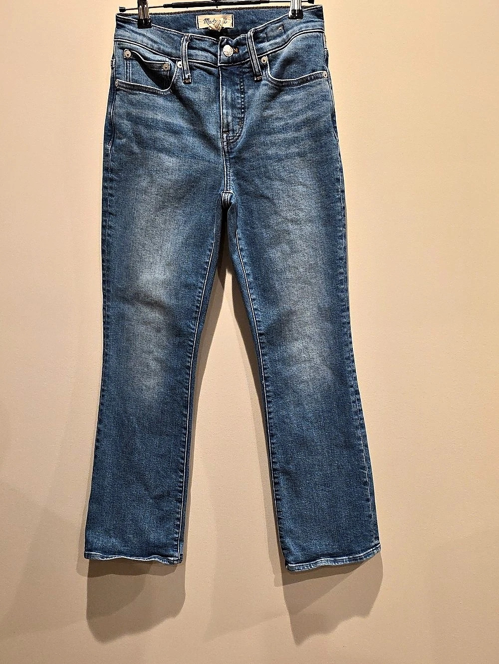 Madewell High-Rise Kick Out Jeans Straight Leg Blue Waist 25